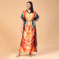 Women Printed V-neck Maxi Kaftan Nightdress