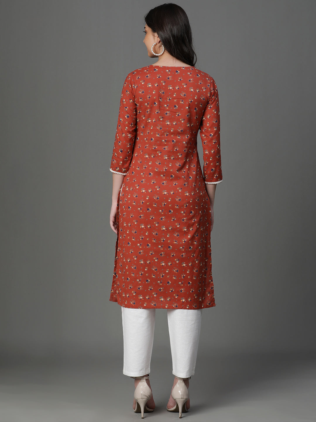 Premium Rayon Maroon Women Kurta