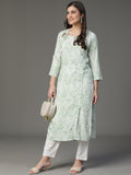 Premium Rayon Sea Green Women Kurta