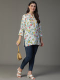 Premium Rayon Blue Women Short Kurti