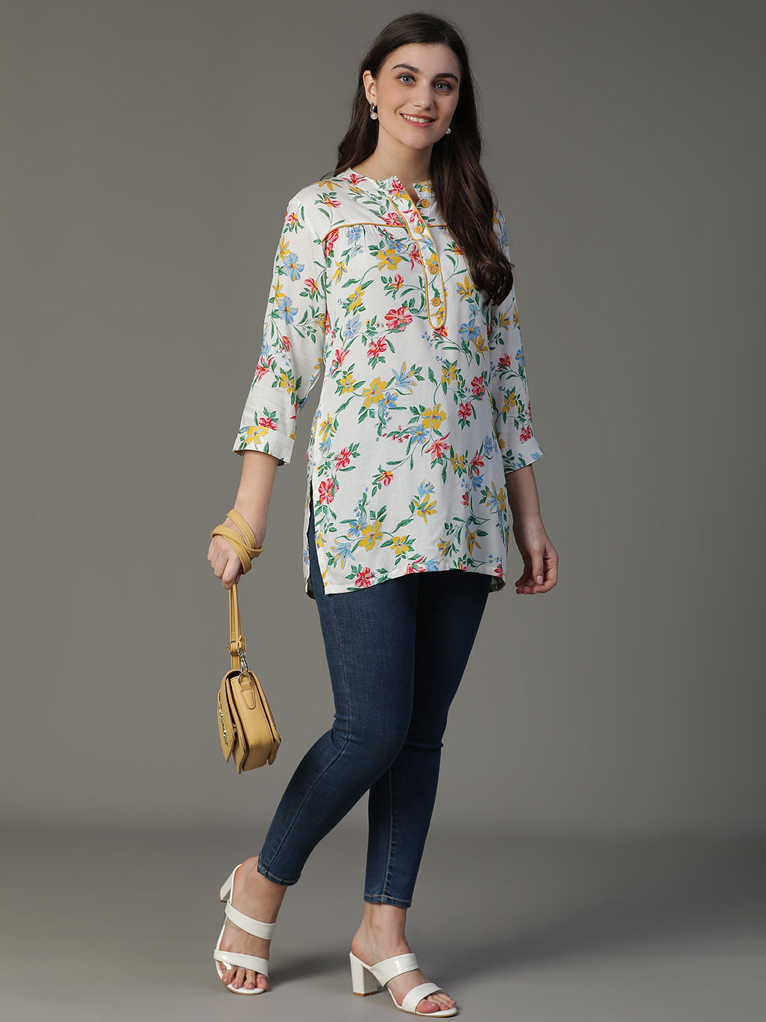Premium Rayon Blue Women Short Kurti