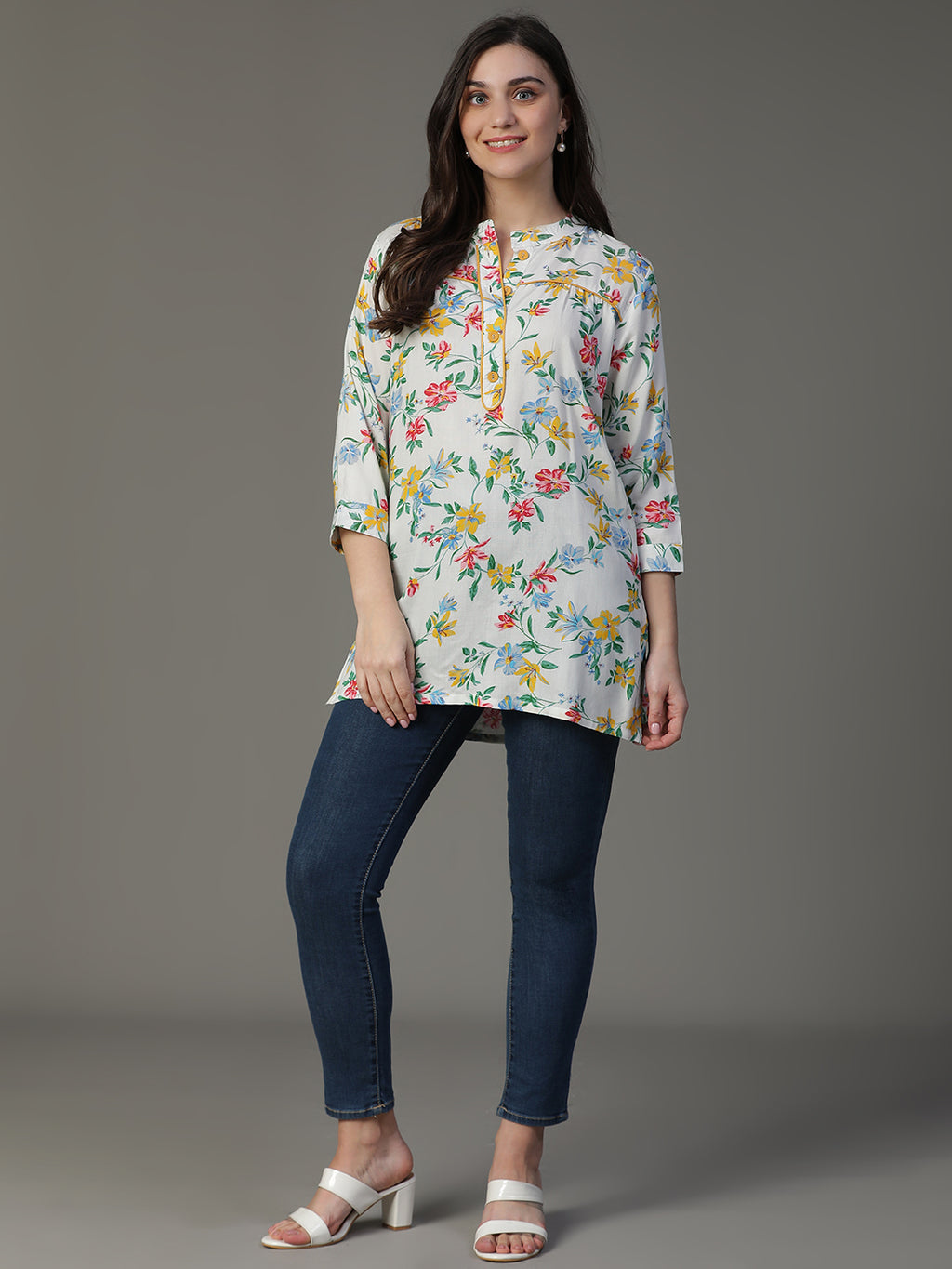Premium Rayon Blue Women Short Kurti