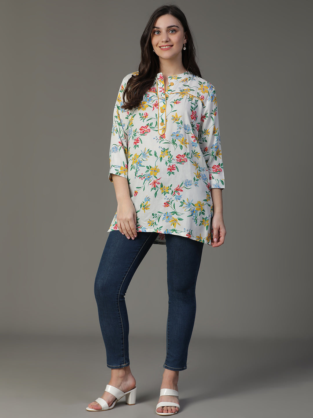 Premium Rayon Blue Women Short Kurti
