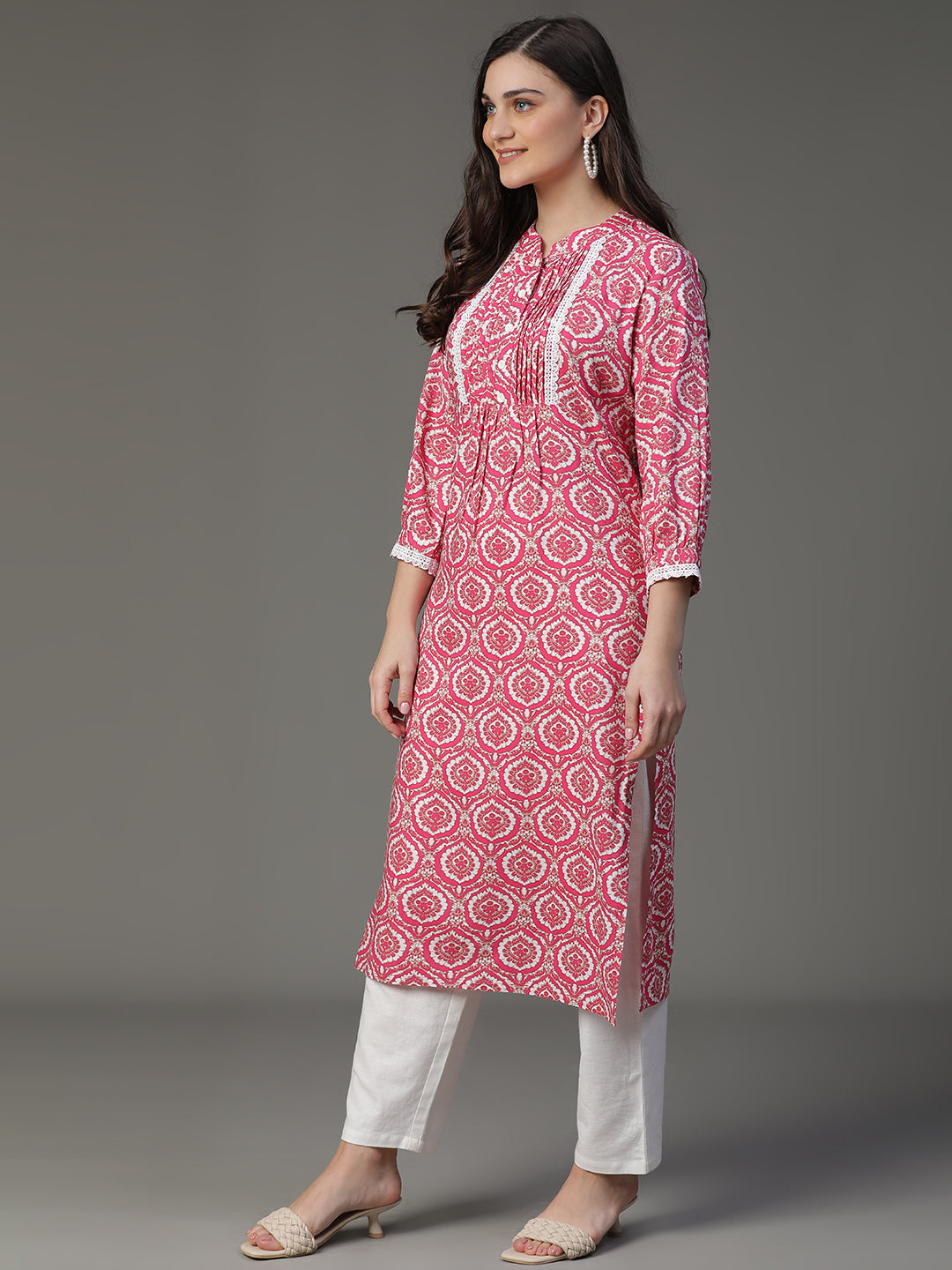 Premium Rayon Pink Women Kurta