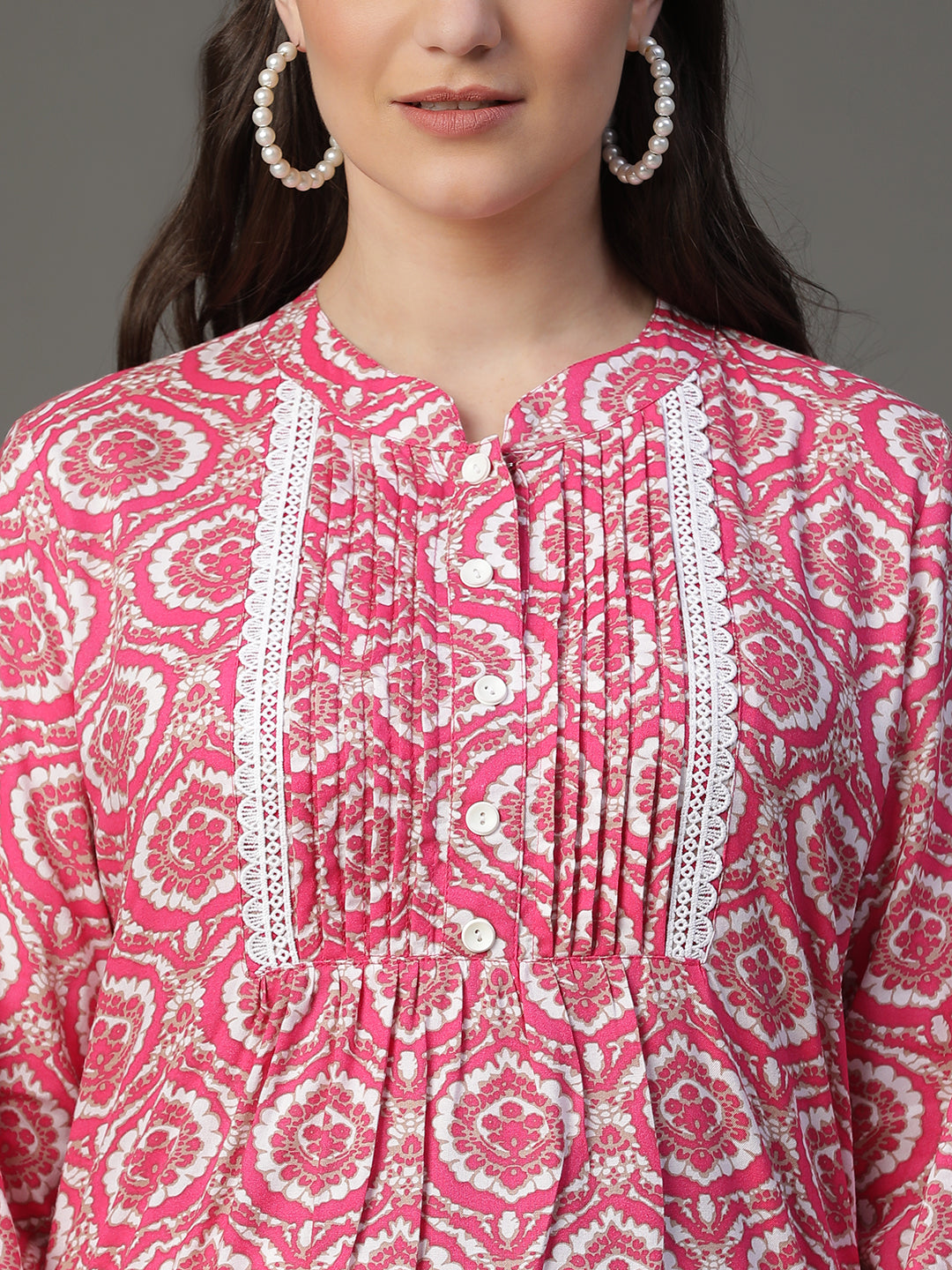 Premium Rayon Pink Women Kurta