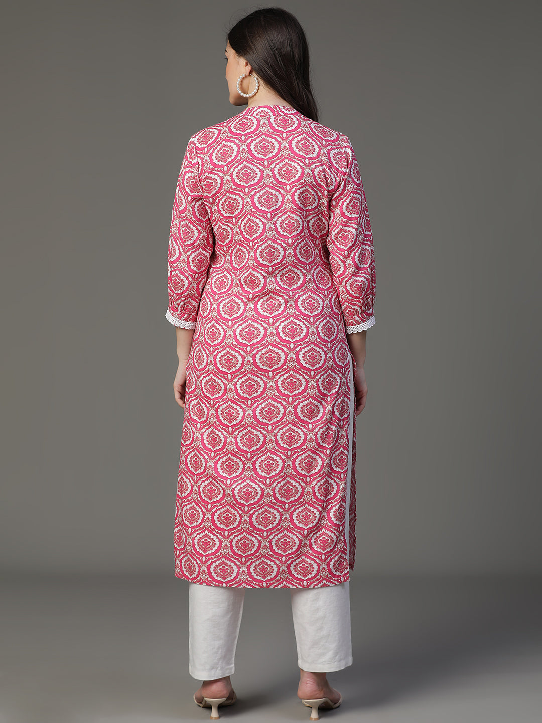 Premium Rayon Pink Women Kurta