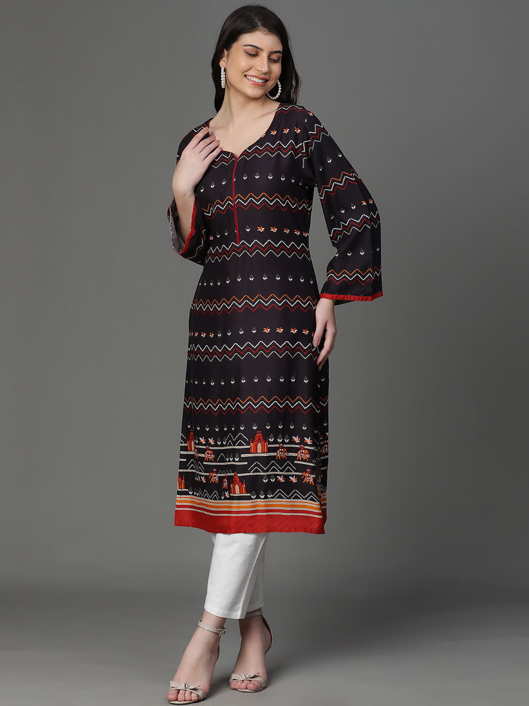 Premium Rayon Black Women Kurta