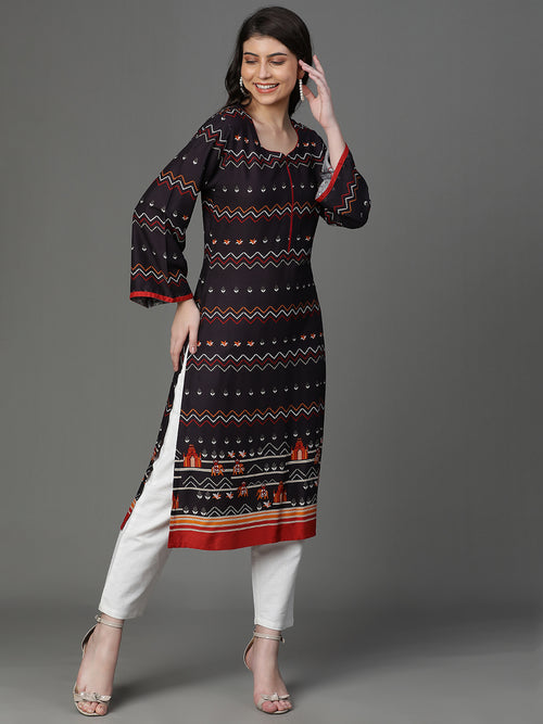 Premium Rayon Black Women Kurta