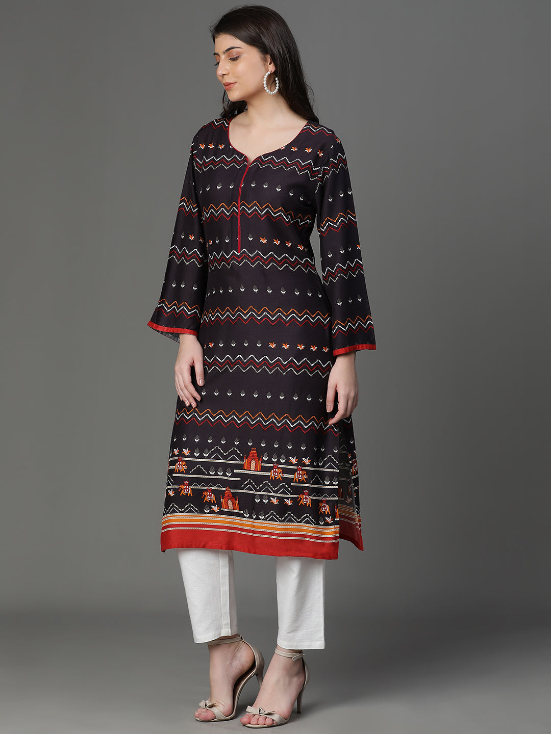 Premium Rayon Black Women Kurta