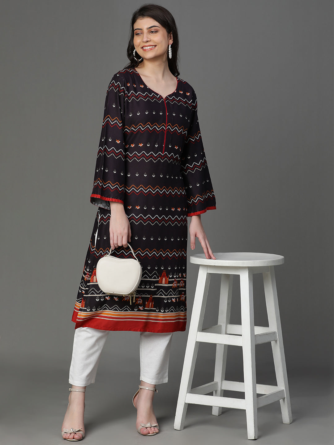 Premium Rayon Black Women Kurta