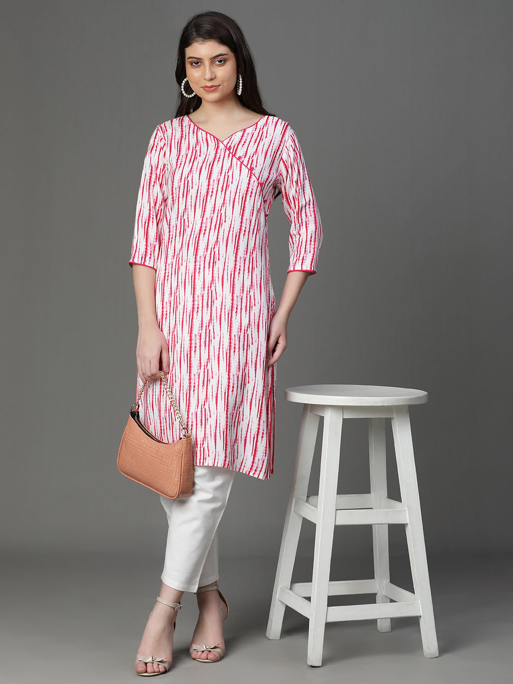 Premium Rayon Pink Women Kurta