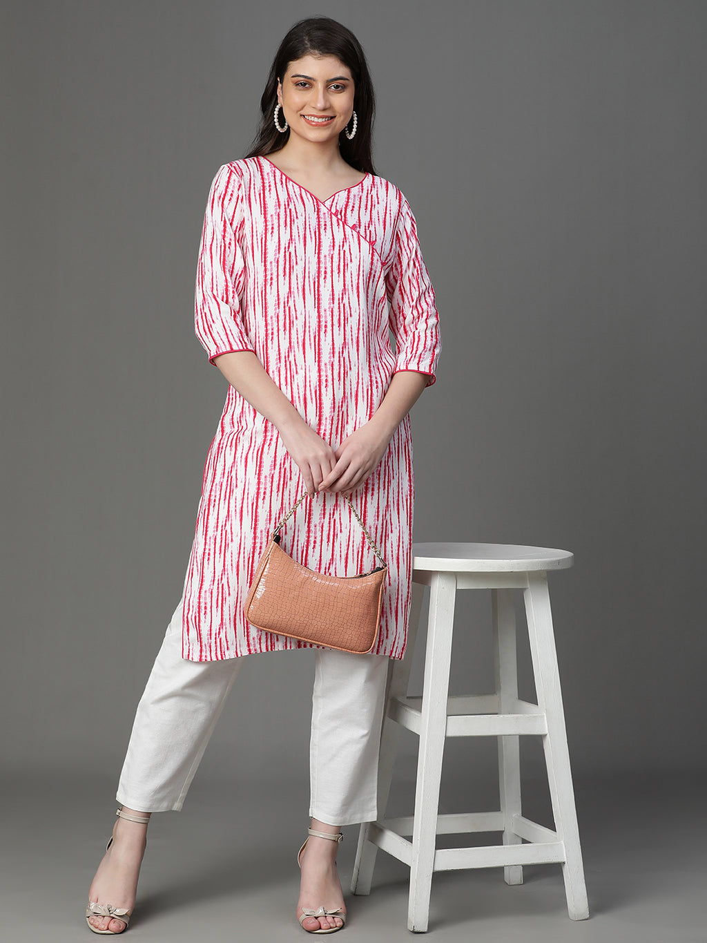 Premium Rayon Pink Women Kurta