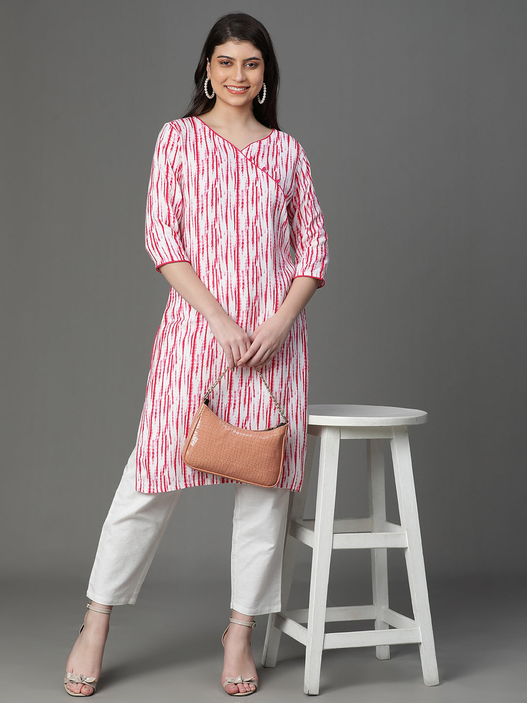 Premium Rayon Pink Women Kurta