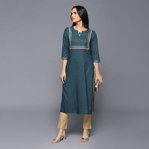 Premium Rayon Green Women Kurta