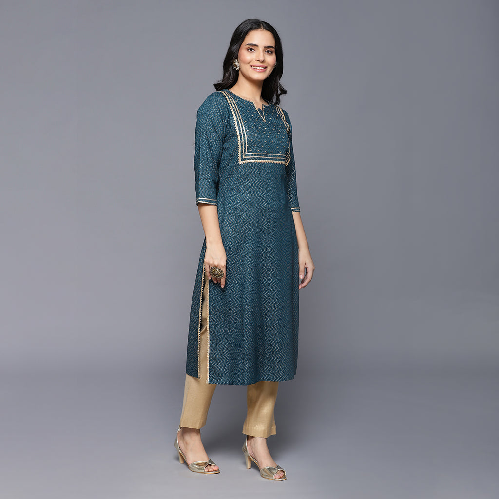 Premium Rayon Green Women Kurta