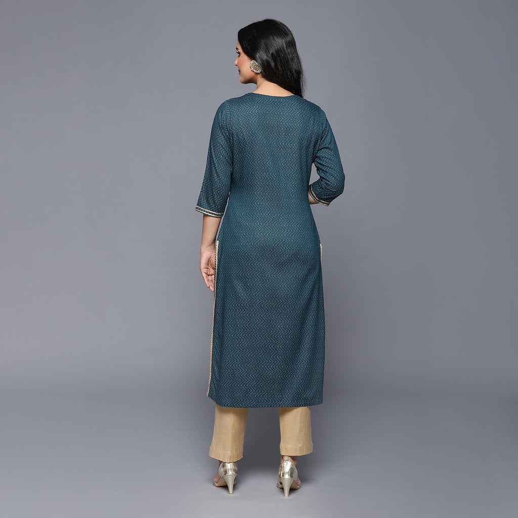 Premium Rayon Green Women Kurta