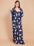 Women Printed V-neck Maxi Kaftan Nightdress
